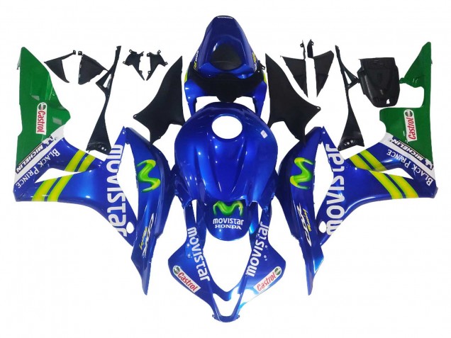 2007-2008 Blue Green MoviStar Castrol Honda CBR600RR Motorcycle Fairings Canada