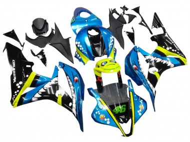 2007-2008 Green Yellow Glossy Black Shark 46 Honda CBR600RR Motorcycle Fairings Canada