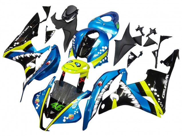 2007-2008 Green Yellow Glossy Black Shark 46 Honda CBR600RR Motorcycle Fairings Canada