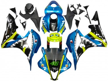 2007-2008 Green Yellow Glossy Black Shark 46 Honda CBR600RR Motorcycle Fairings Canada