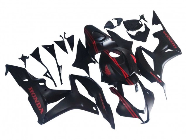 2007-2008 Matte Black Red Honda CBR600RR Motorcycle Fairings Canada