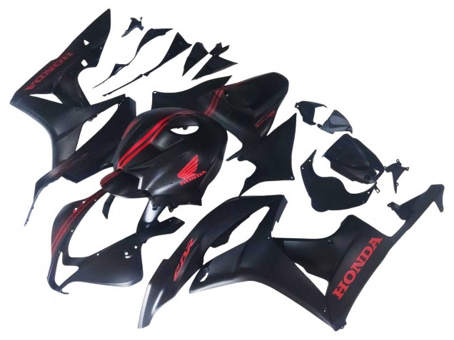 2007-2008 Matte Black Red Honda CBR600RR Motorcycle Fairings Canada