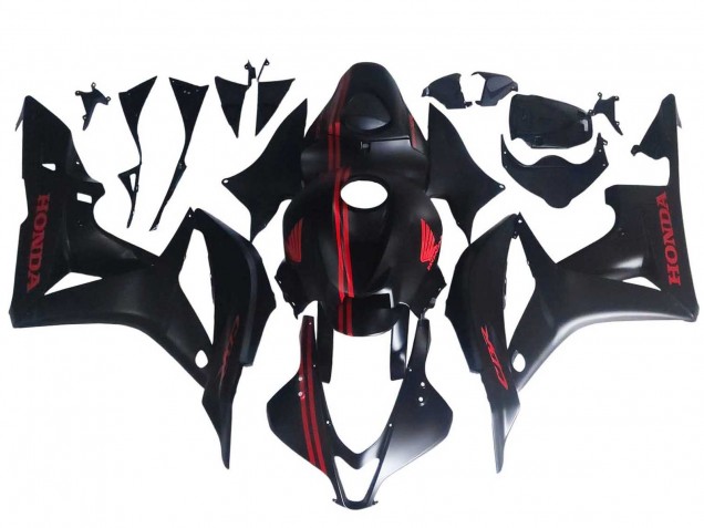 2007-2008 Matte Black Red Honda CBR600RR Motorcycle Fairings Canada