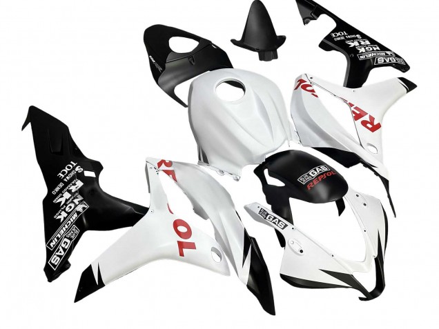 2007-2008 White Matte Black Red Repsol Honda CBR600RR Motorcycle Fairings Canada
