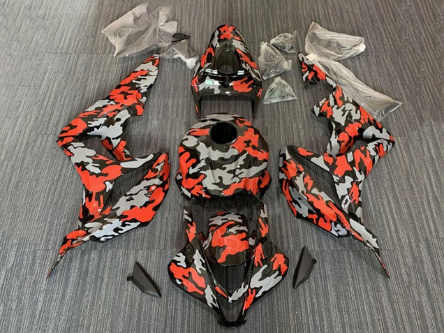 2007-2008 Red Grey Camouflage Honda CBR600RR Motorcycle Fairings Canada