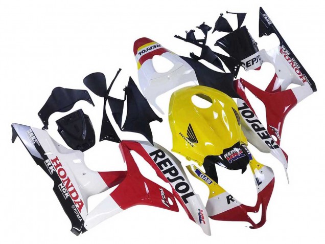 2007-2008 White Yellow Red Repsol HRC Honda CBR600RR Motorcycle Fairings Canada