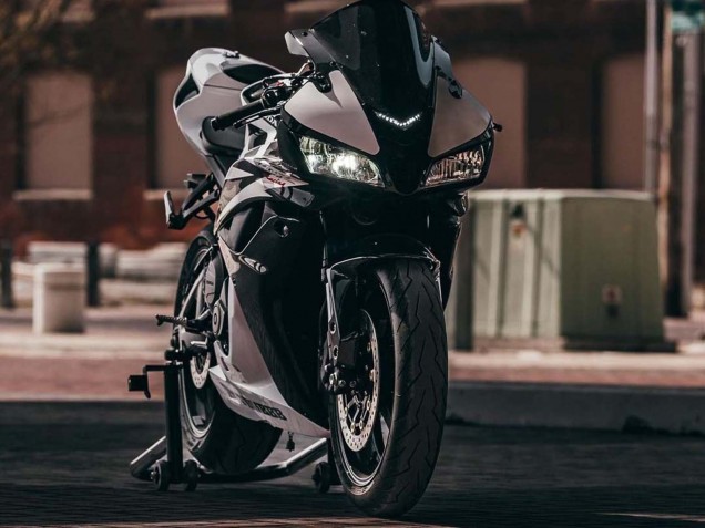 2007-2008 White Black Racing Honda CBR600RR Motorcycle Fairings Canada