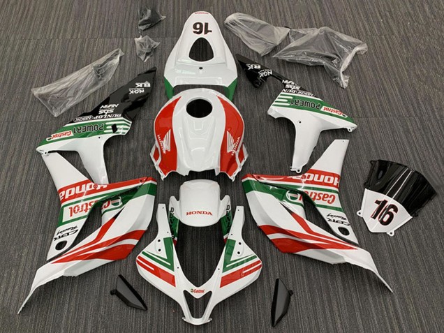 2007-2008 White Red Green Glossy Black Castrol 16 Honda CBR600RR Motorcycle Fairings Canada