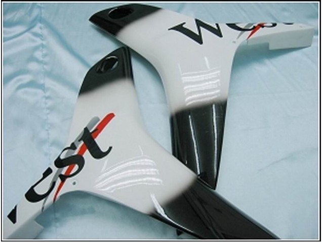2007-2008 Glossy Black White West Honda CBR600RR Motorcycle Fairings Canada