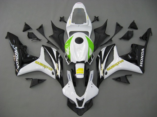 2007-2008 White Green Yellow Glossy Black Hannspree Honda CBR600RR Motorcycle Fairings Canada