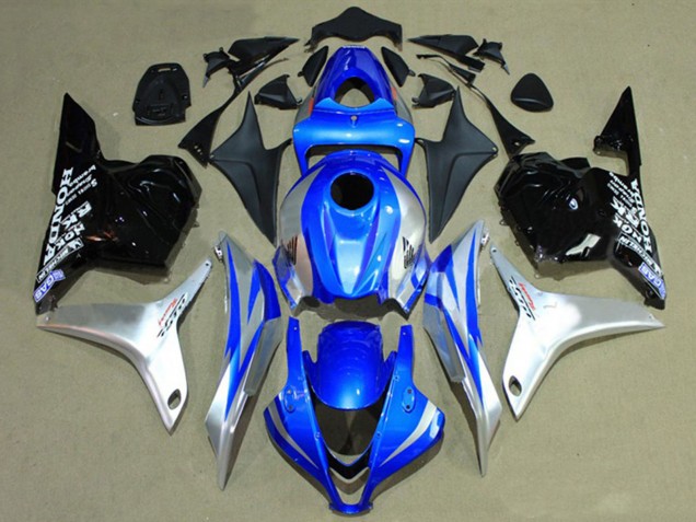 2009-2012 Silver Blue Glossy Black Racing Honda CBR600RR Motorcycle Fairings Canada