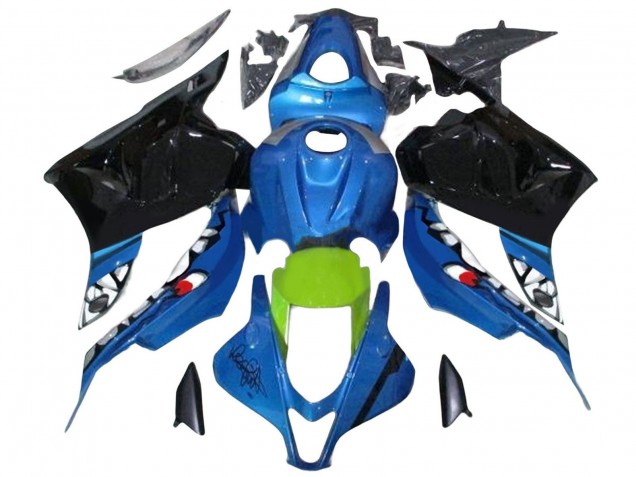 2009-2012 Blue Green Glossy Black Shark Honda CBR600RR Motorcycle Fairings Canada