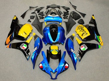2009-2012 Blue Yellow Glossy Black Shark 46 Honda CBR600RR Motorcycle Fairings Canada