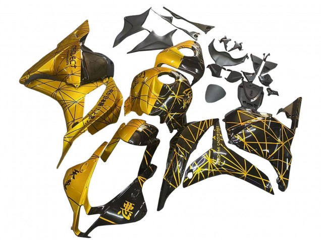 2009-2012 Glod Glossy Black Honda CBR600RR Motorcycle Fairings Canada