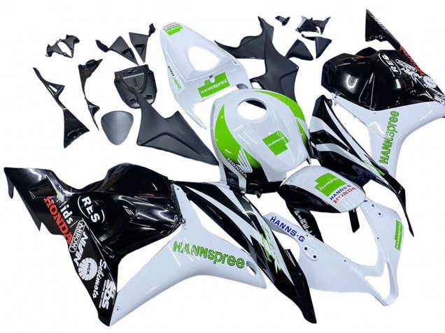 2009-2012 White Green Glossy Black Hannspree Honda CBR600RR Motorcycle Fairings Canada