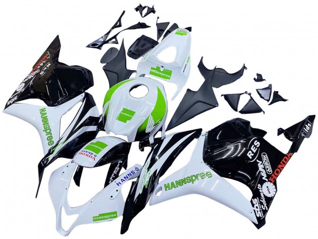 2009-2012 White Green Glossy Black Hannspree Honda CBR600RR Motorcycle Fairings Canada