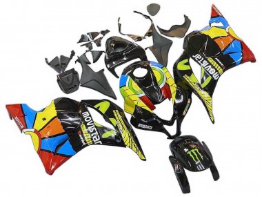 2009-2012 Black Multicolor MoviStar Honda CBR600RR Motorcycle Fairings Canada