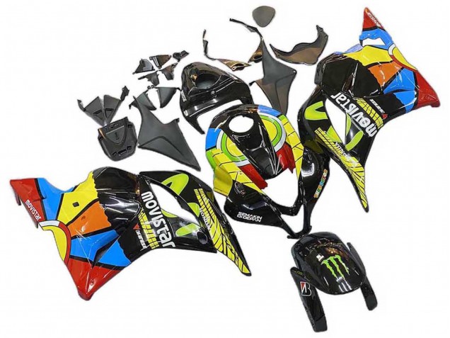 2009-2012 Black Multicolor MoviStar Honda CBR600RR Motorcycle Fairings Canada