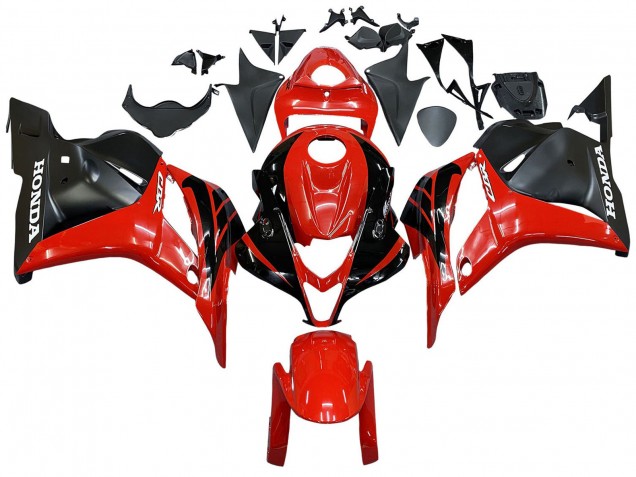 2009-2012 Red Glossy Black Matte Black Stripe Honda CBR600RR Motorcycle Fairings Canada