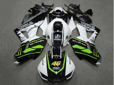 2009-2012 White Green Glossy Black Semakin Didepan Monster 46 Honda CBR600RR Motorcycle Fairings Canada