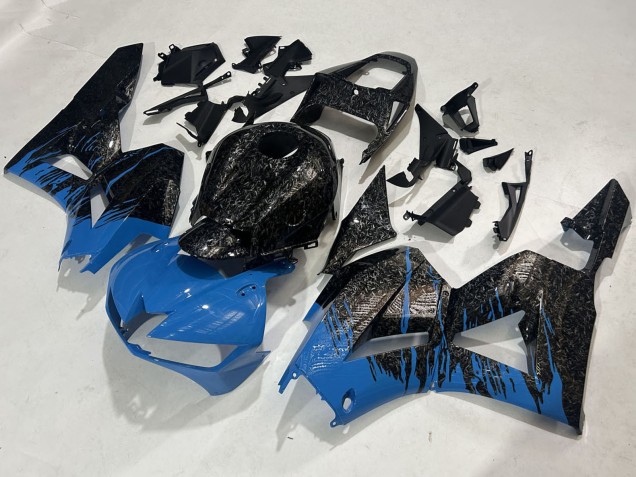 2009-2012 Black Forged Carbon Fiber Blue Honda CBR600RR Motorcycle Fairings Canada