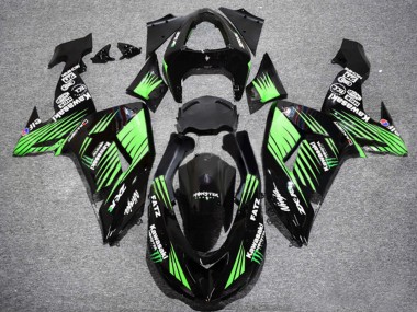 2006-2007 Glossy Black Green Kawasaki ZX10R Motorcycle Fairings Canada