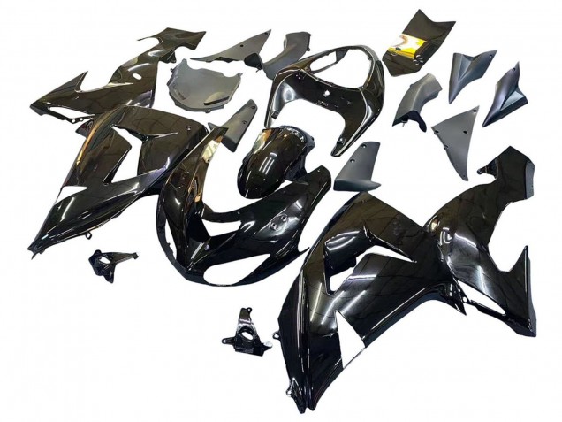 2006-2007 Glossy Black Kawasaki ZX10R Motorcycle Fairings Canada