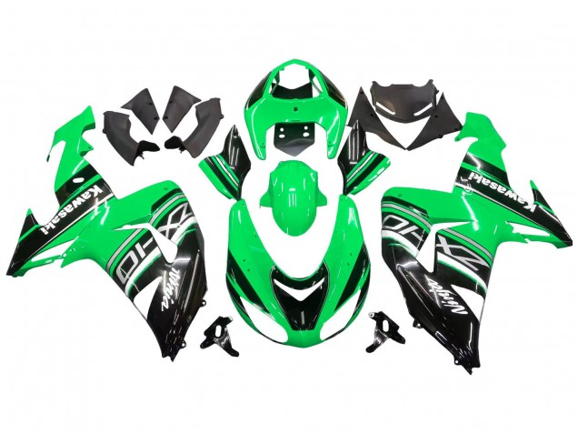 2006-2007 Green White Black Kawasaki ZX10R Motorcycle Fairing Kits Canada