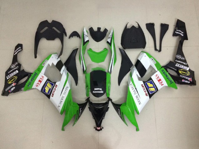 2008-2010 White Green Glossy Black Motul Neos Banca Petas Kawasaki ZX10R Motorcycle Fairings Canada