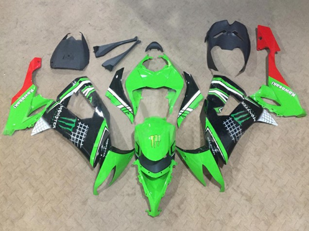 2008-2010 Green White Black Red Monster Kawasaki ZX10R Motorcycle Fairings Canada