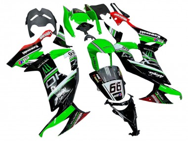 2008-2010 Green White Red Black Monster Elf 66 Kawasaki ZX10R Motorcycle Fairings Canada