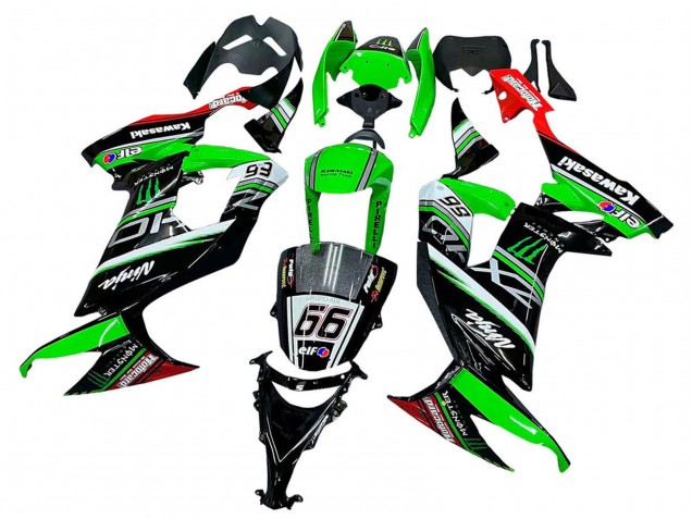 2008-2010 Green White Red Black Monster Elf 66 Kawasaki ZX10R Motorcycle Fairings Canada