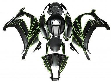 2008-2010 Matte Black Green Lines Kawasaki ZX10R Motorcycle Fairings Canada