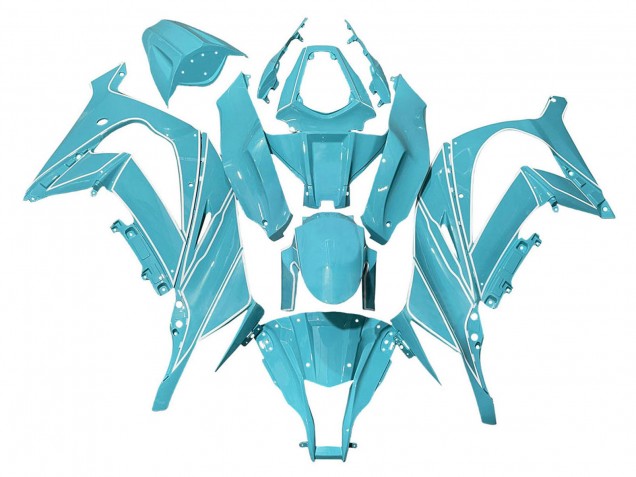 2008-2010 Light Blue White Lines Kawasaki ZX10R Motorcycle Fairings Canada
