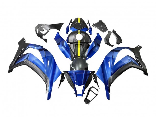 2008-2010 Blue Yellow Matte Black Kawasaki ZX10R Motorcycle Fairings Canada