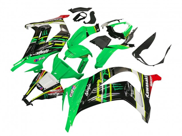 2011-2015 Green Yellow Black White Elf Monster Kawasaki ZX10R Motorcycle Fairings Canada