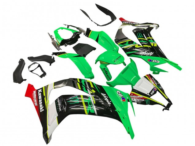 2011-2015 Green Yellow Black White Elf Monster Kawasaki ZX10R Motorcycle Fairings Canada