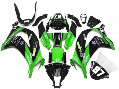 2011-2015 Green Glossy Black Blue Star Team Green 87 Kawasaki ZX10R Motorcycle Fairings Canada