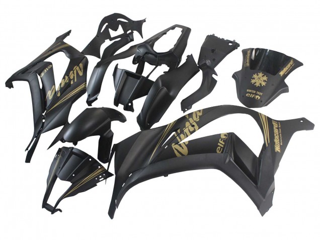 2011-2015 Matte Black Gold Snow Elf Kawasaki ZX10R Motorcycle Fairings Canada