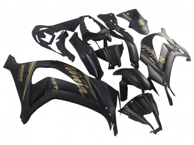 2011-2015 Matte Black Gold Snow Elf Kawasaki ZX10R Motorcycle Fairings Canada