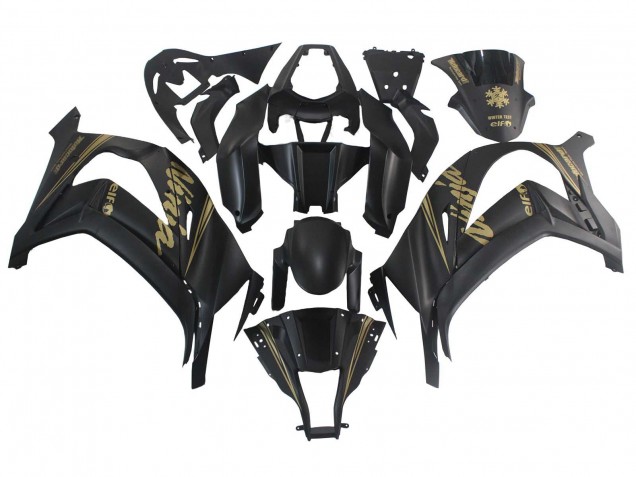 2011-2015 Matte Black Gold Snow Elf Kawasaki ZX10R Motorcycle Fairings Canada