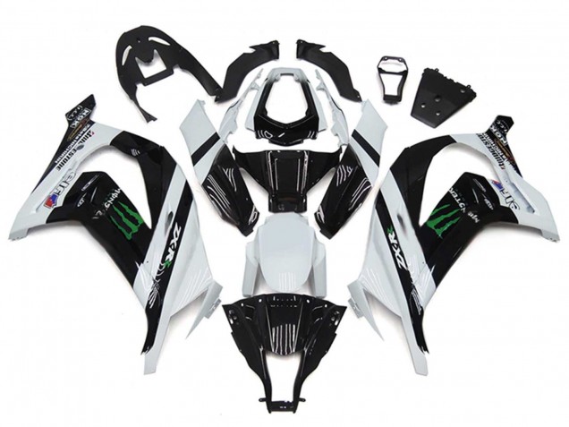 2011-2015 White Glossy Black Green Monster Kawasaki ZX10R Motorcycle Fairings Canada