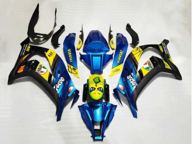 2011-2015 Blue Yellow Black Shark Kawasaki ZX10R Motorcycle Fairings Canada