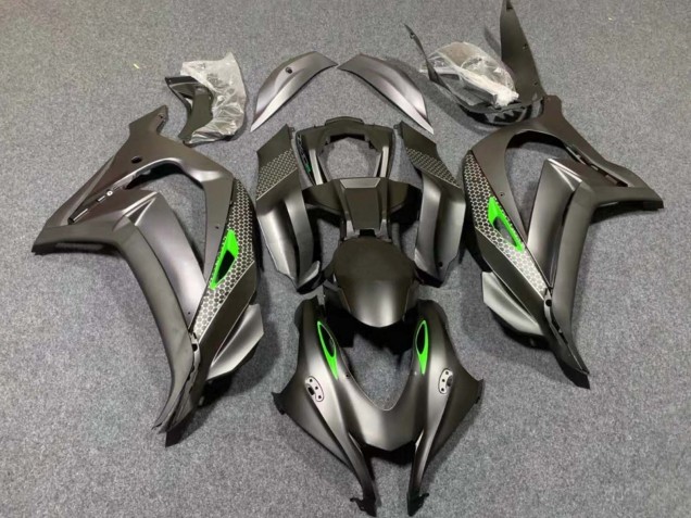 2016-2020 Matte Black Green Honeycomb Kawasaki ZX10R Motorcycle Fairings Canada