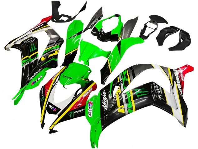 2016-2020 Green Yellow Red Black Elf Monster Kawasaki ZX10R Motorcycle Fairings Canada