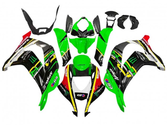 2016-2020 Green Yellow Red Black Elf Monster Kawasaki ZX10R Motorcycle Fairings Canada