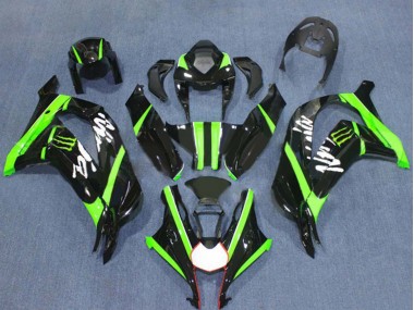 2016-2020 Glossy Black Green Monster Kawasaki ZX10R Motorcycle Fairings Canada