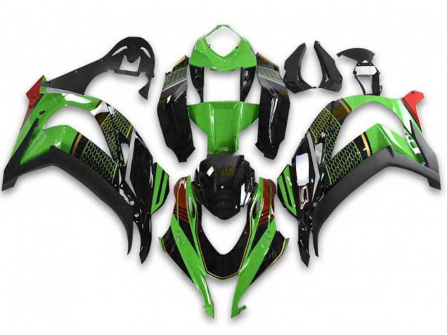 2021-2026 Green Black Red Honeycomb Kawasaki ZX10R Motorcycle Fairings Canada