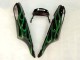 2006-2011 Glossy Black Green Flame Kawasaki ZX14R ZZR1400 Motorcycle Fairing Canada