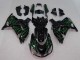 2006-2011 Glossy Black Green Flame Kawasaki ZX14R ZZR1400 Motorcycle Fairing Canada